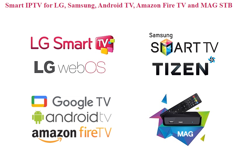 Smart IPTV for LG Samsung Android TV Amazon Fire TV and MAG STB